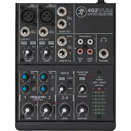 Front. Mackie - VLZ4 Series 4-Channel Mixer - Black.