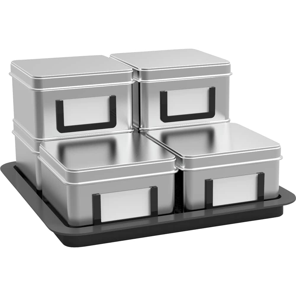 Customer Reviews Mind Reader Stax Storage Canisters Set Silver/Black