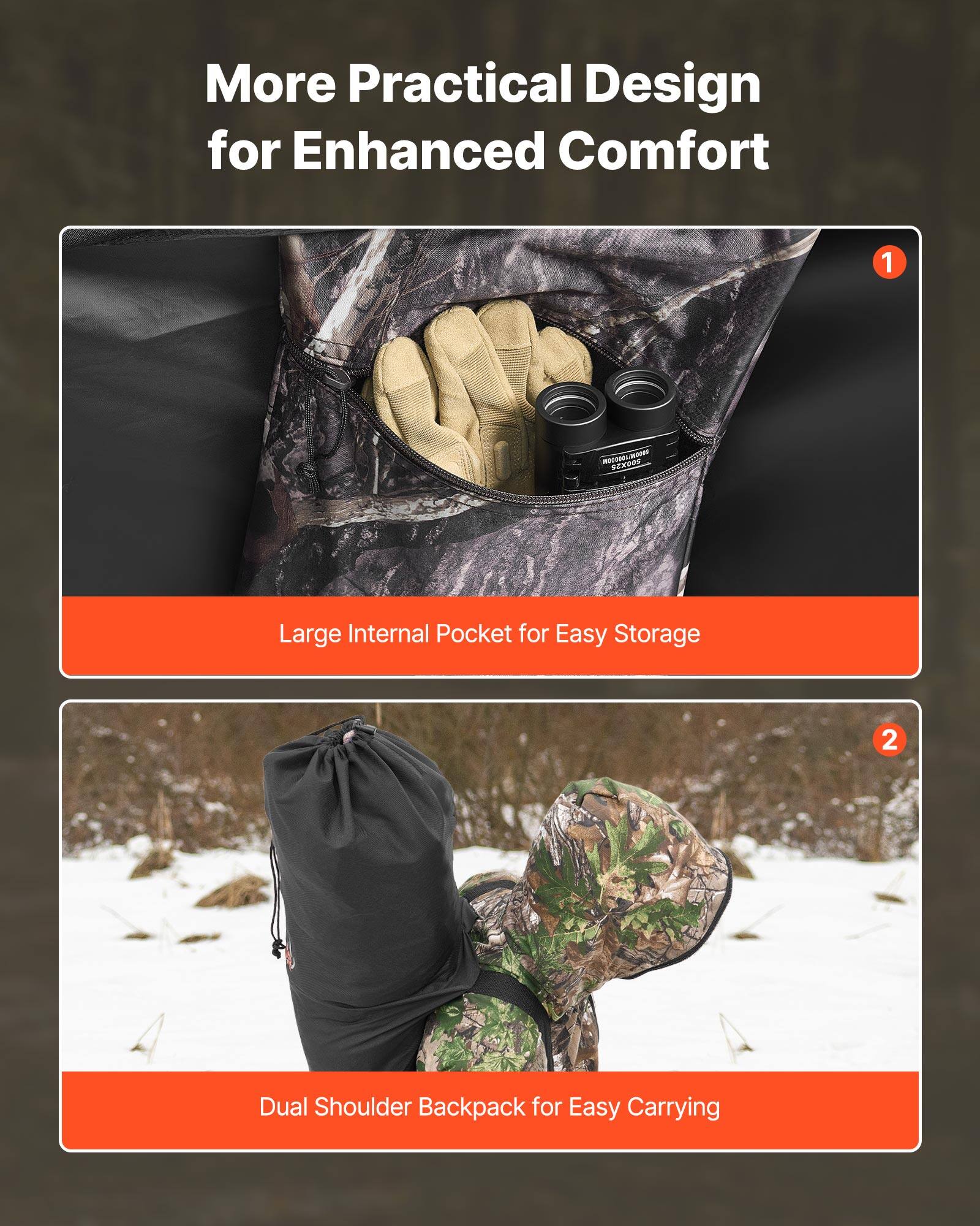 More Practical Design for Enhanced Comfort

1. Large Internal Pocket for Easy Storage

2. Dual Shoulder Backpack for Easy Carrying
