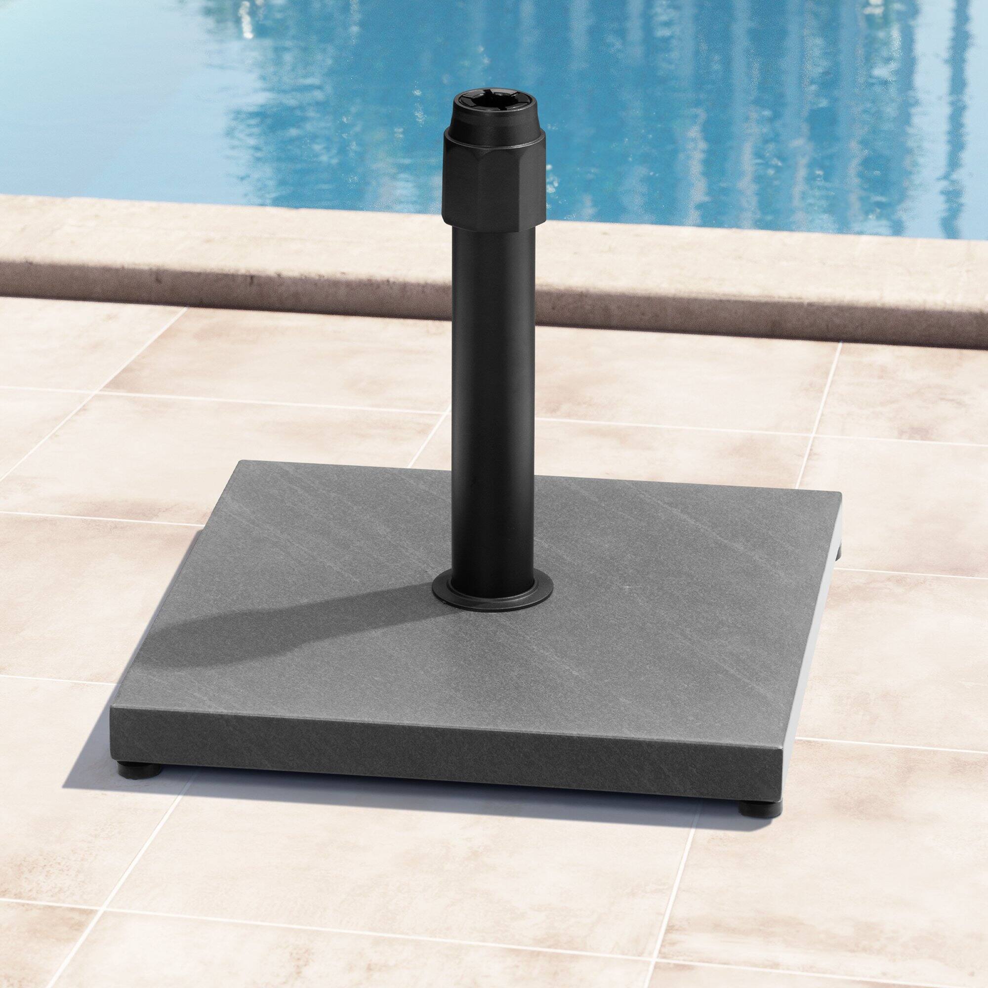 Angle. Crestlive Products - Crestlive Products 45lbs Wind-Resistant Heavy Duty Patio Umbrella Base for Outdoor Use with Windproof Design - Gray.