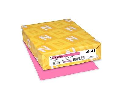 Astrobrights - 65 lb. Cover Paper, 8.5" x 11", 250 Sheets/Ream - Pulsar Pink