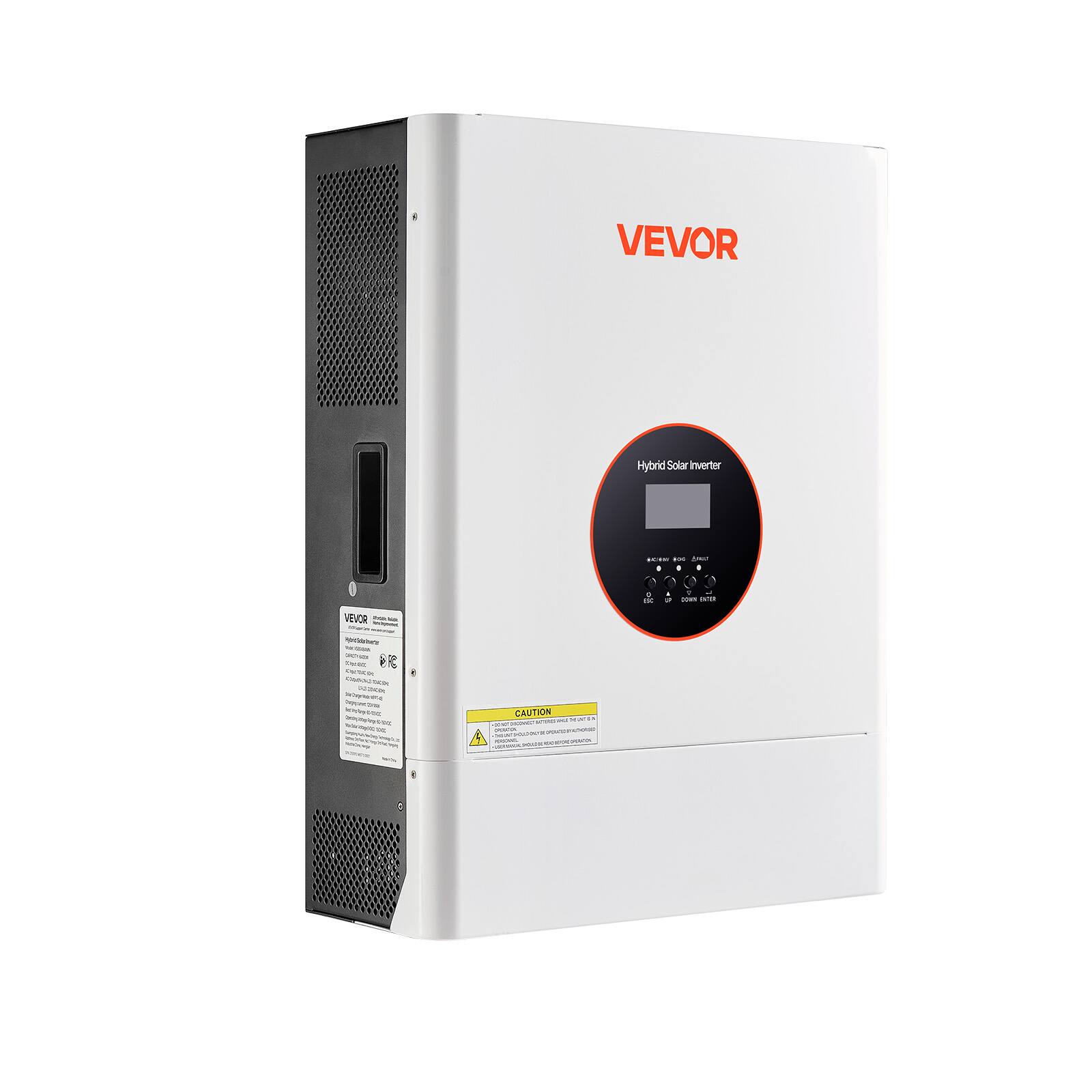 VEVOR  
Hybrid Solar Inverter  
KX I 0  
0 IBC  
g  
G power me  
VEVOR potatets R  
CAUTION 00.00  POCOURS 10:00 - -