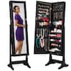 Front. Best Choice Products - Best Choice Products Jewelry Armoire Cabinet, Full Length Mirror w/ Velvet Storage Interior, Lock - Black - Black.