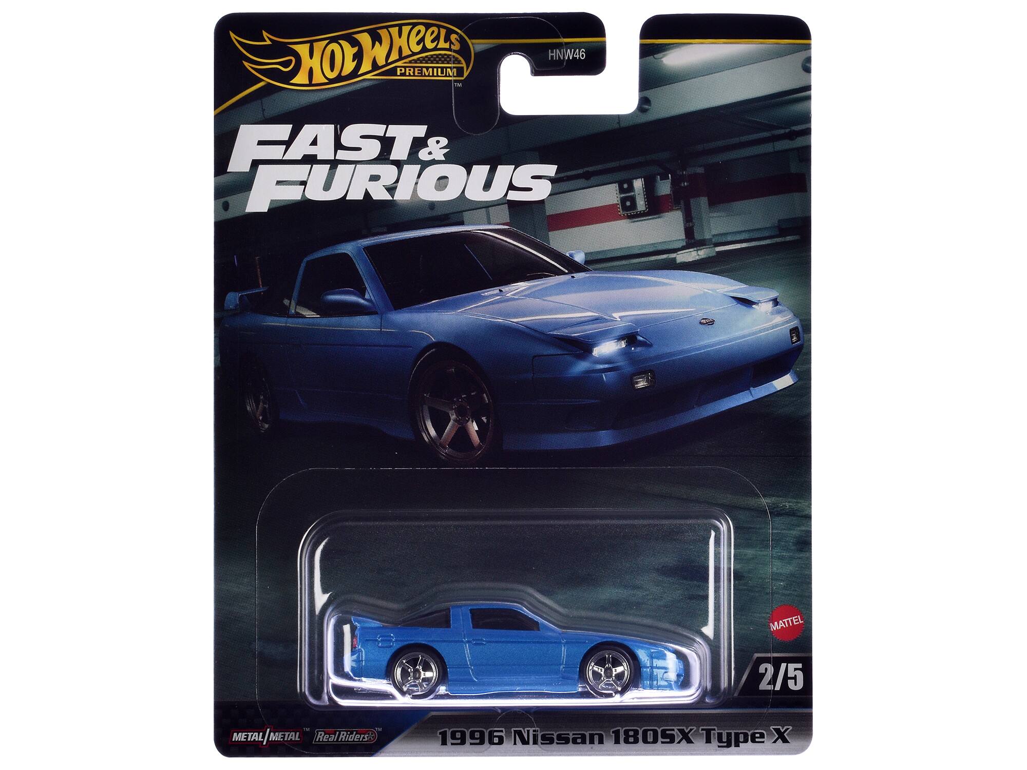Hot Wheels Premium HNW46 in Fast & Furious Mattel 2/5 I Metal/Metal Real Riders 1996 Nissan 180SX Type X