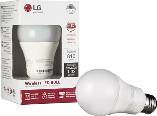 LG - 810-Lumen, 11W A19 Wireless LED Bulb, 60W Equivalent - Larger Front