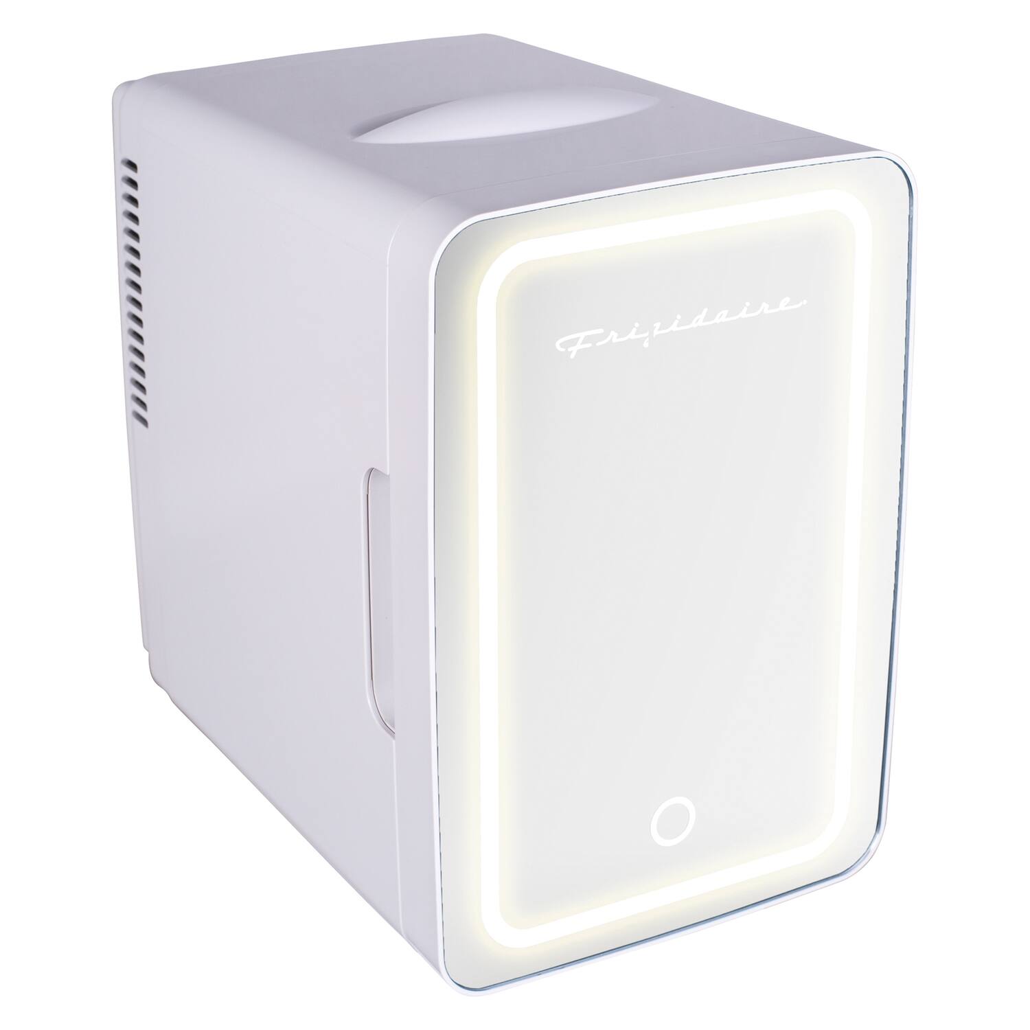 Left. Frigidaire - Frigidaire Efmis170_b-white 6.5-l 9-can Mini Portable Personal Fridge With Lighted Mirror Door (white) - white.