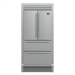 Forno Appliances - Moena 19.2 Cu. Ft. Built-In French Door Refrigerator with Decorative Trim Grill - Stainless Steel VCM