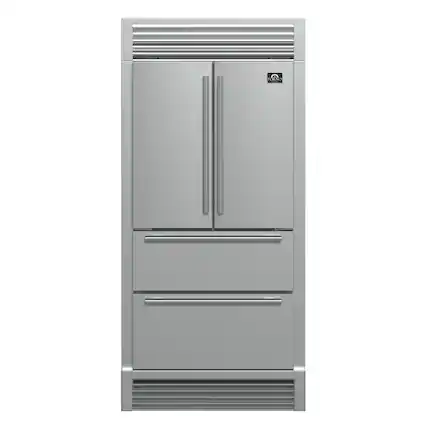 Front. Forno Appliances - Moena 19.2 Cu. Ft. Built-In French Door Refrigerator with Decorative Trim Grill - Stainless Steel VCM.