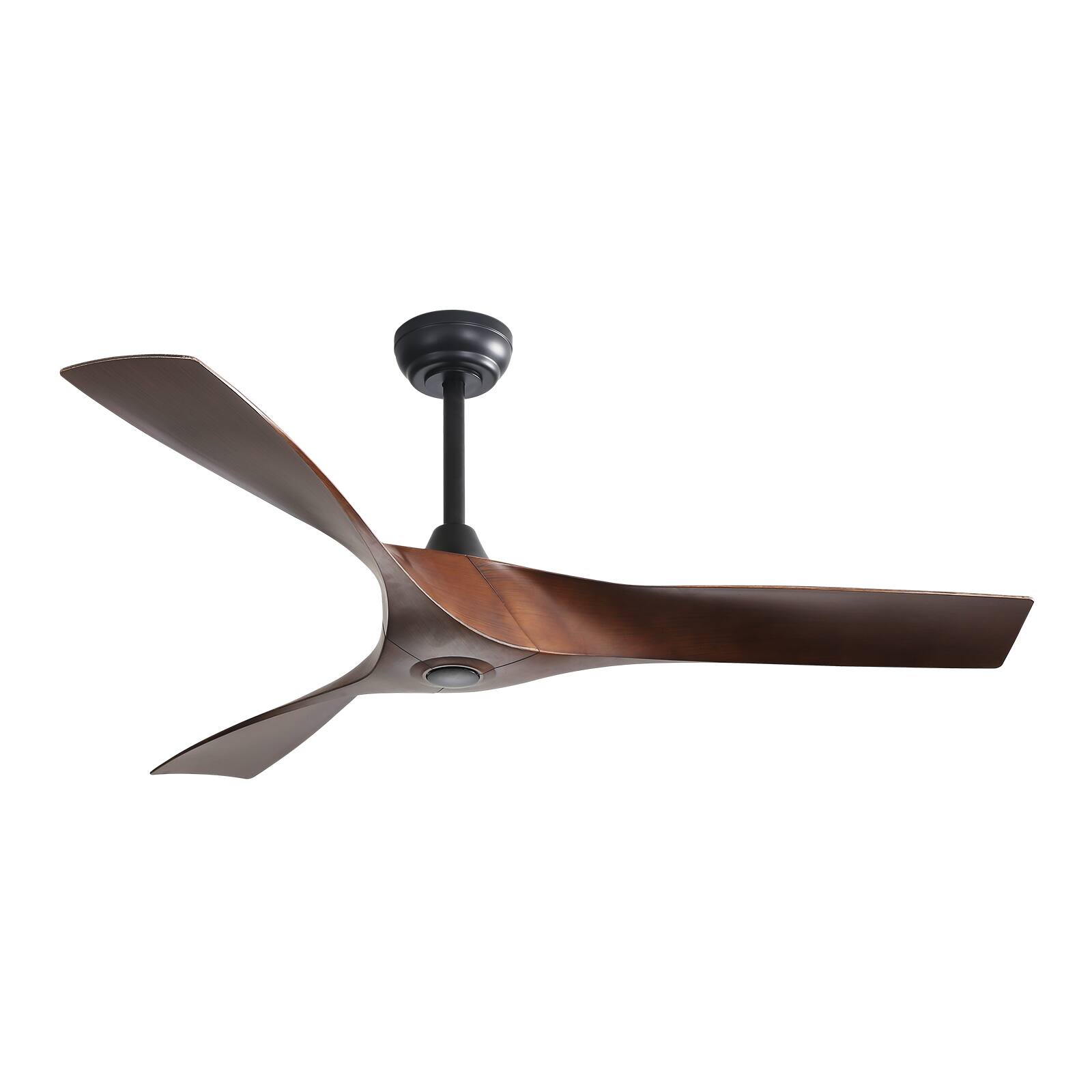 Alt View 4. Sofucor - 52'' Low Profile Flush Mount Modern Ceiling Fan w/ Remote and Reversible DC for Bedroom Living Room Patio Indoor Outdoor - Black- Deep Brown.