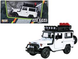 Toyota FJ40 Land Cruiser "4x4 Overlanders" Series 1/24 Diecast Model Car by Motormax - White