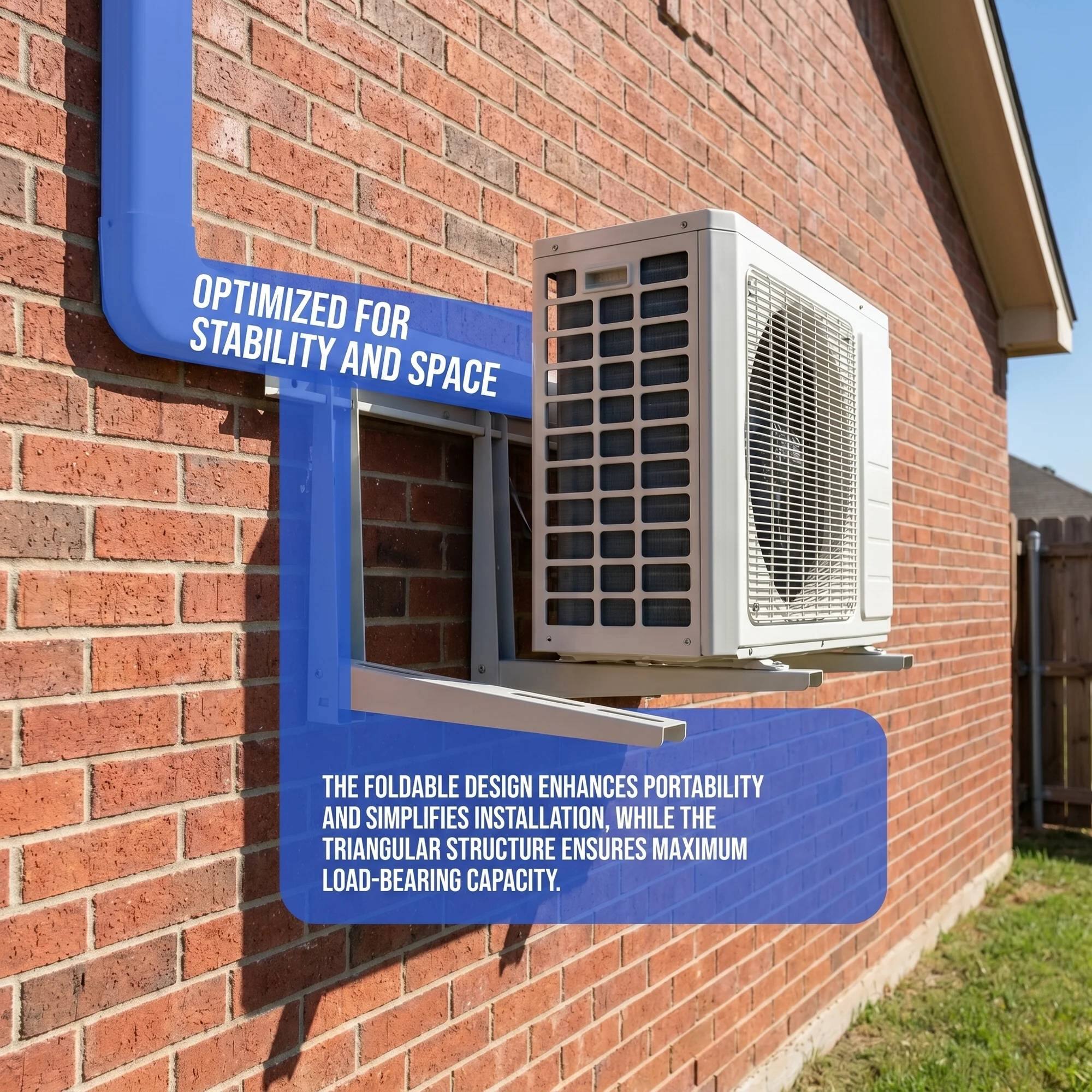 OPTIMIZED FOR STABILITY AND SPACE

THE FOLDABLE DESIGN ENHANCES PORTABILITY AND SIMPLIFIES INSTALLATION, WHILE THE TRIANGULAR STRUCTURE ENSURES MAXIMUM LOAD-BEARING CAPACITY.
