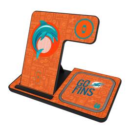 Keyscaper - Black Miami Dolphins 3-in-1 Charging Station - Black
