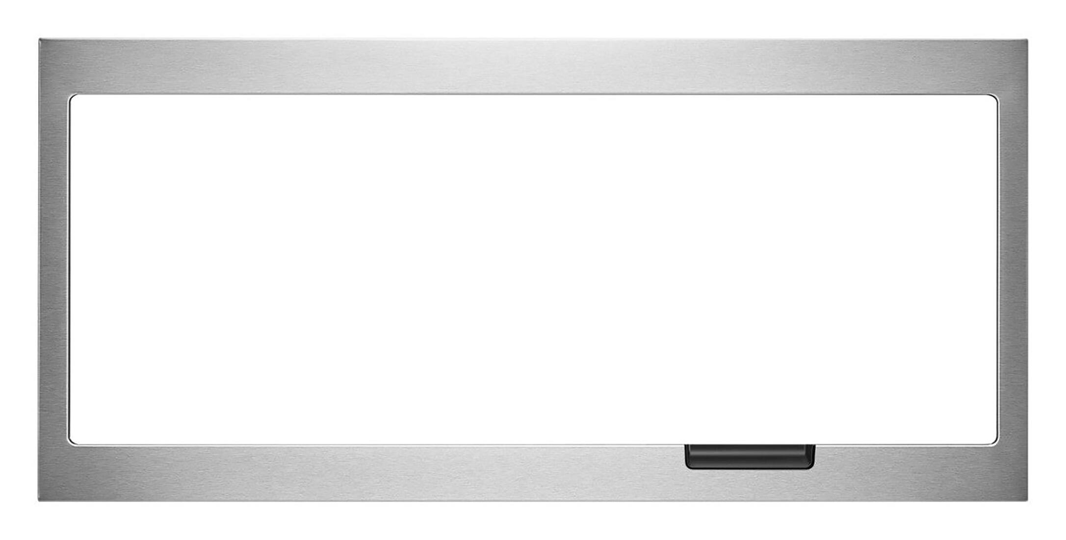 Front. Whirlpool - 31.5" Slim Frame with Pocket Handle Trim Kit for Select Whirlpool & KitchenAid Built-In Low-Profile Microwaves - Stainless Steel.