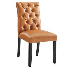 Duchess Button Tufted Vegan Leather Dining Chair by Modway - Brown