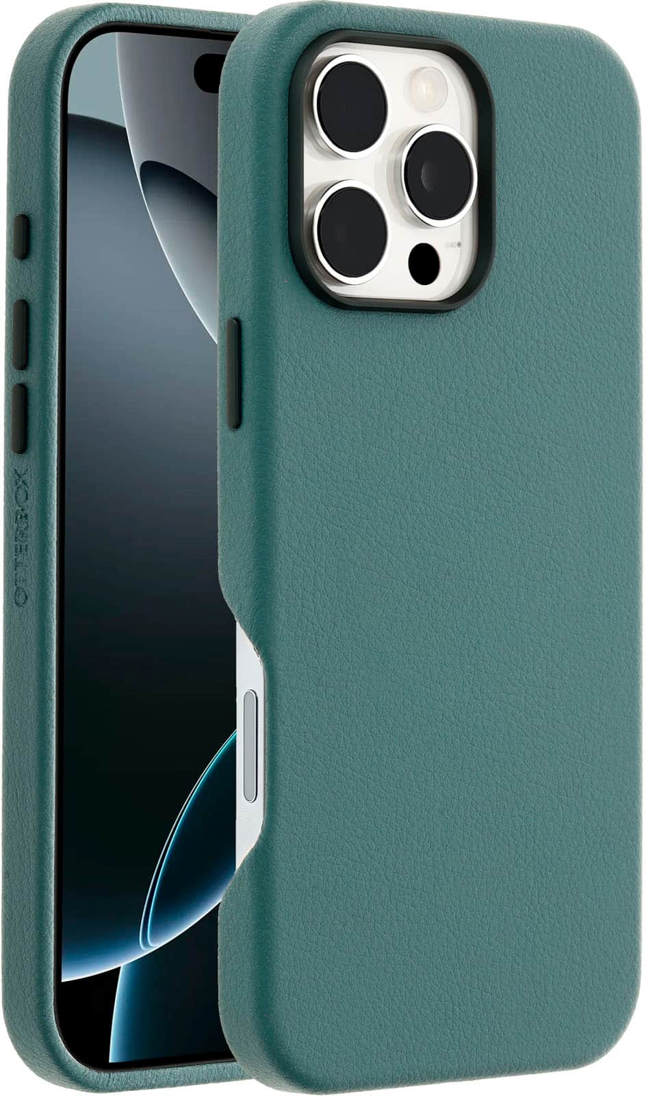 Alt View 1. OtterBox - Symmetry Cactus Leather Series Hard Shell for MagSafe for Apple iPhone 16 Pro Max - Juniper Sprig.