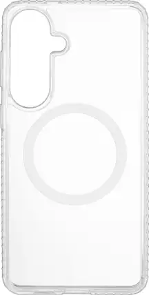 Front. Insignia™ - Hard-Shell Case with Magnetic Charging Ring for Samsung Galaxy S26+ - Clear.