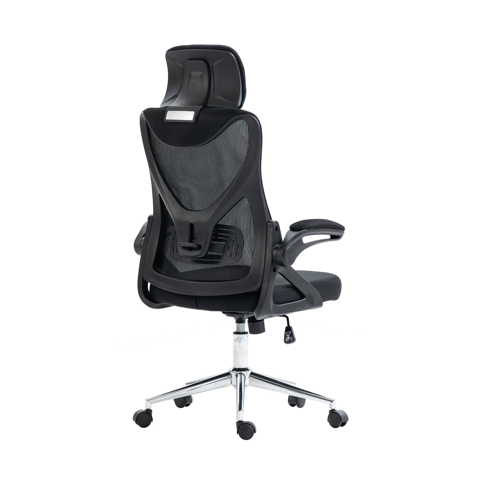 Angle. GOODSILO - Essential Ergonomic Office Chair with Adjustable Headrest and Lumbar Support for Maximum Comfort - Black.
