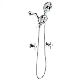 Boyel Living - Shower Set with Dual Handle Control and 7 Function Dual Shower Heads - Polished Chrome