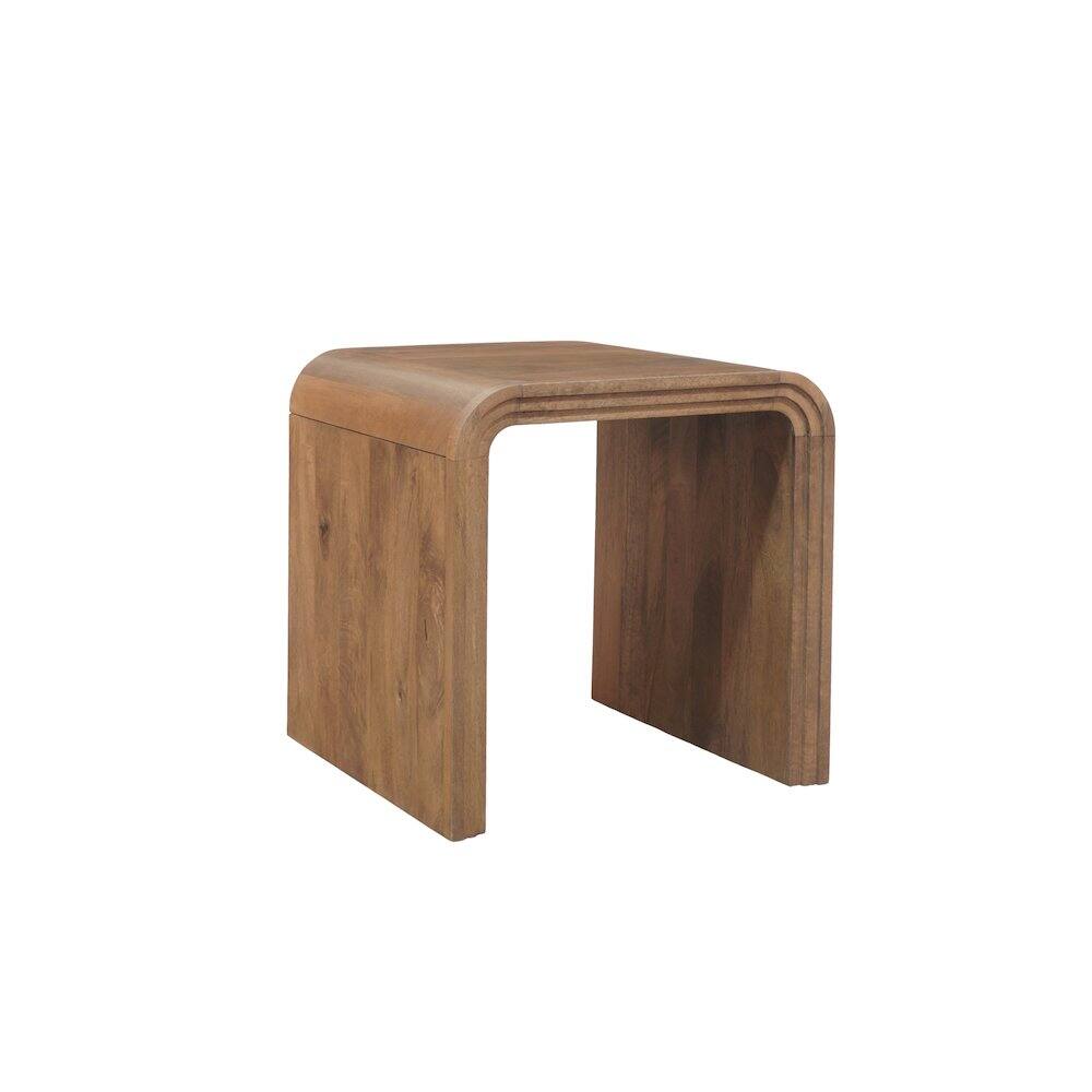 Angle. Porter Designs - Palencia Solid Mango Wood End Table - Natural.