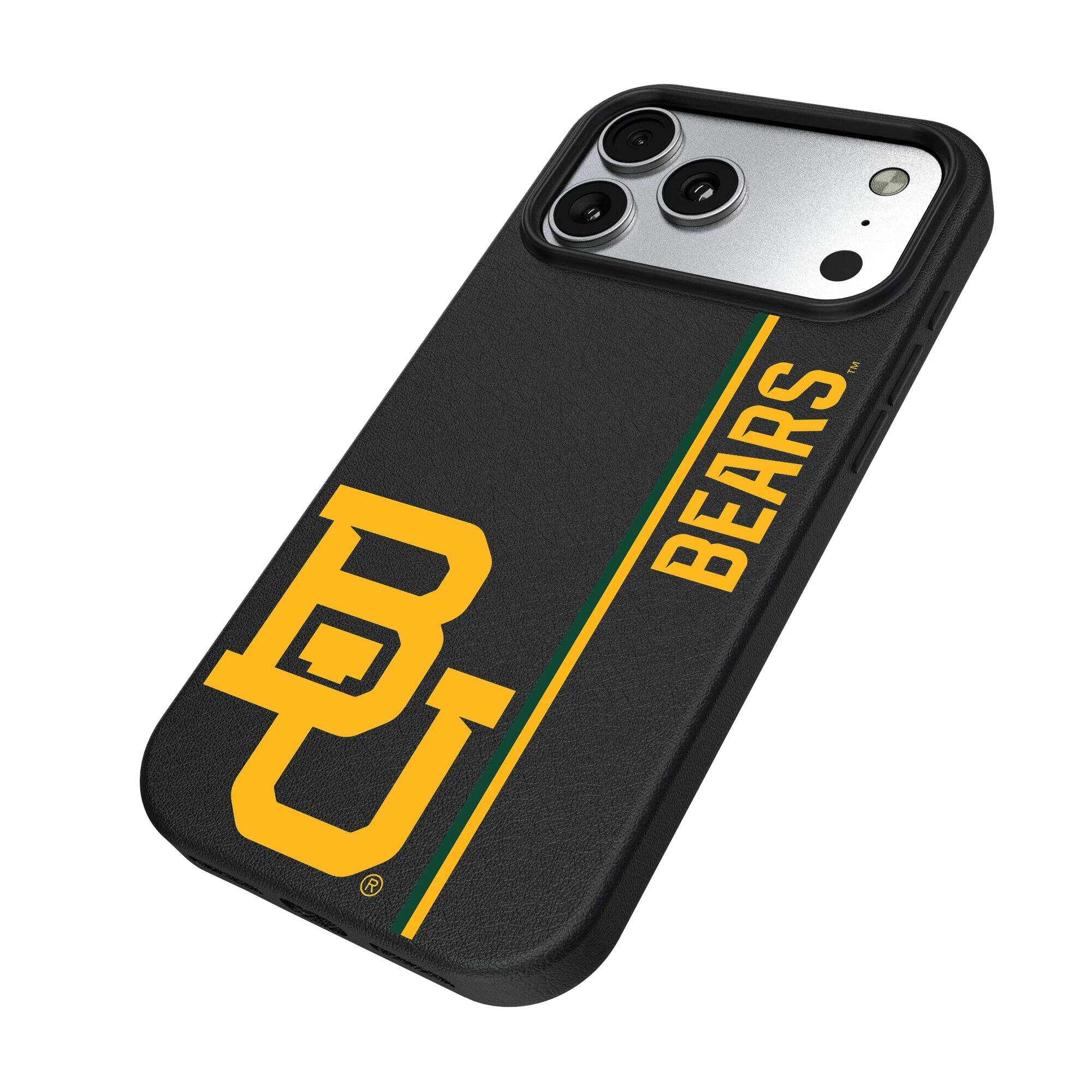 Alt View 1. Keyscaper - Baylor Bears iPhone Magnetic Bump Case - 15 Pro - Black.