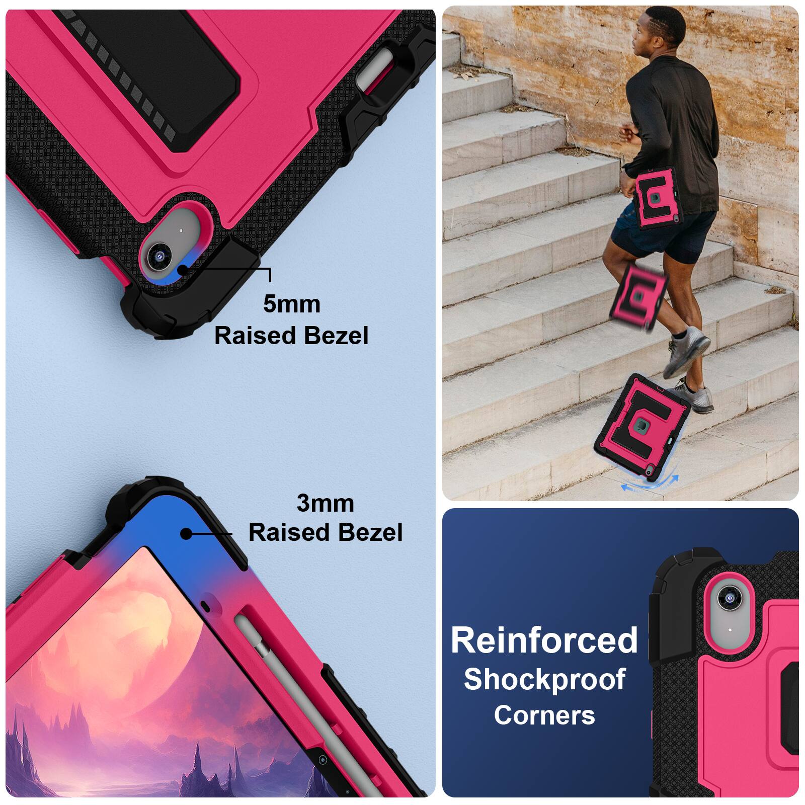 5mm Raised Bezel  
3mm Raised Bezel  
Reinforced Shockproof Corners