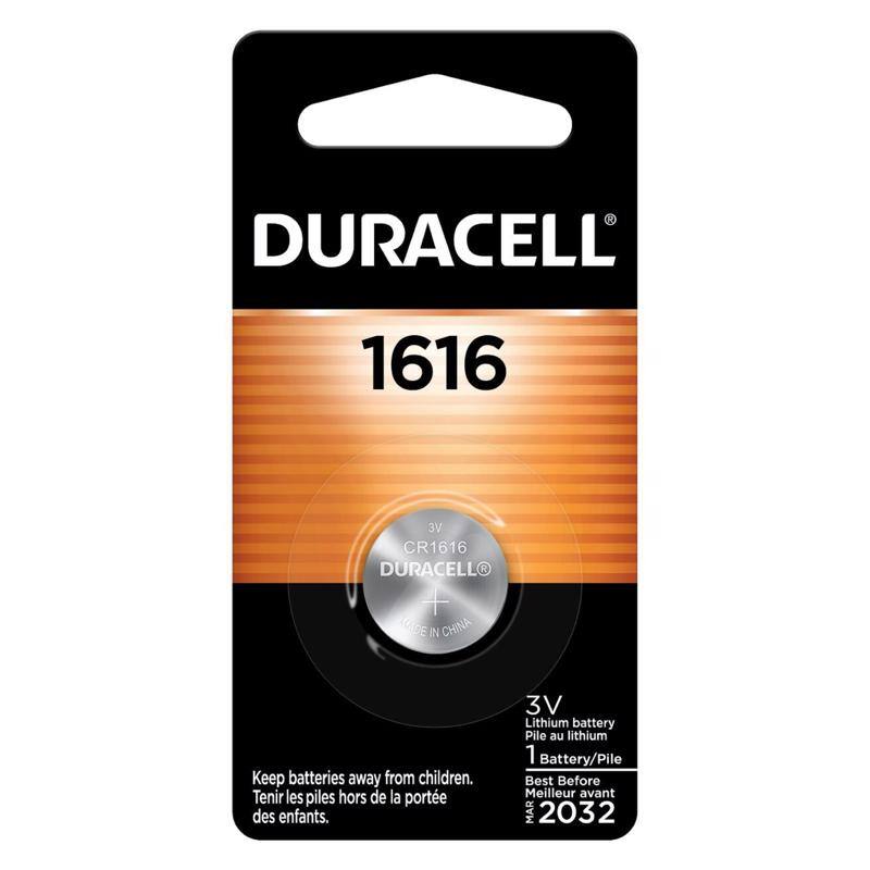 DURACELL 1616 3V CR1616  
DURACELL MADE IN CHINA  
Keep batteries away from children.  
Tenir les piles hors de la portée des enfants.  
3V Lithium battery  
Pile au lithium  
1 Battery/Pile  
Best Before Meilleur avant MAR 2032