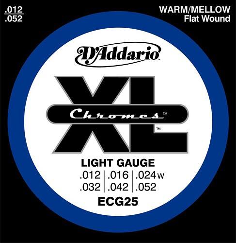 Front Standard. D'Addario - Chromes Flat-Wound Stainless-Steel Light Electric Guitar Strings.