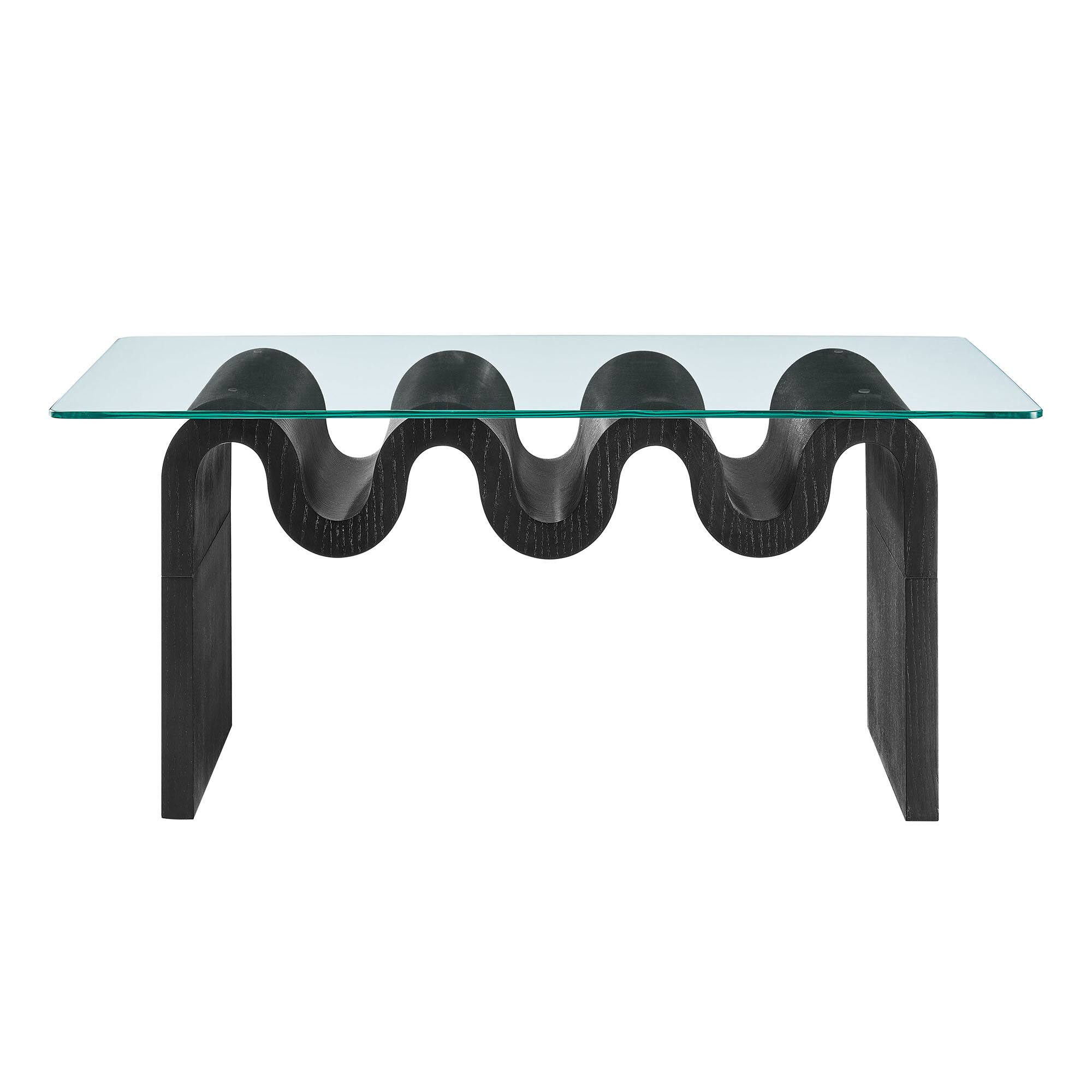 Alt View 4. Modway - Ondine Glass Top Coffee Table by Modway - Black.