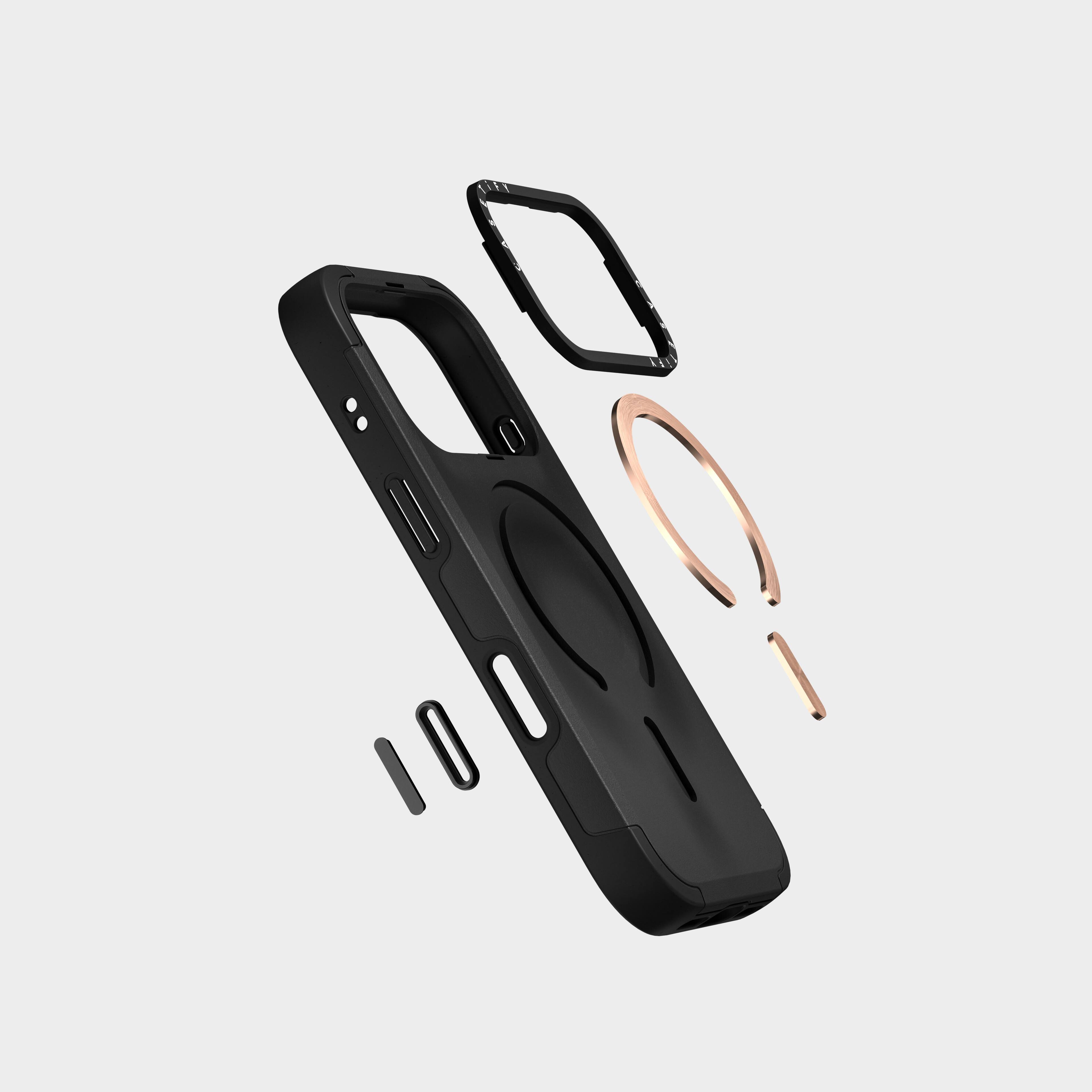 Alt View 5. CASETiFY - Force Case MagSafe Compatible for Apple iPhone 18 Pro and 17 Pro Devices - Black Gold.