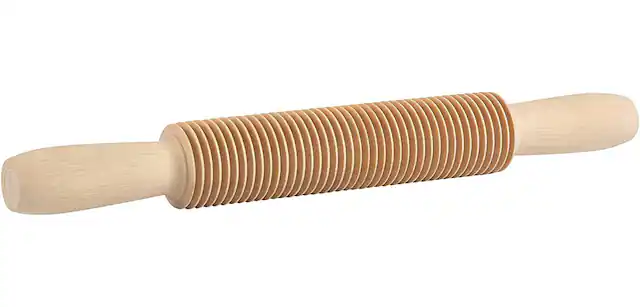 Front. Kuchenprofi - Wooden Pasta Cutter, 12-Inch, Spaghetti - Beige.