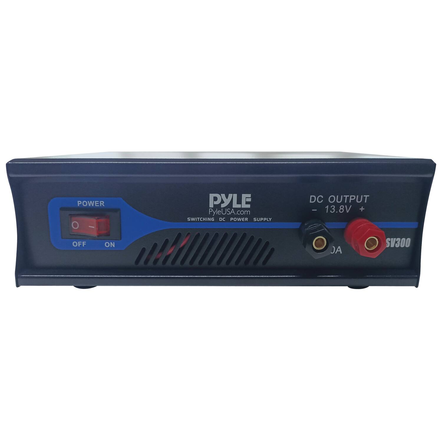 PYLE  
PyleUSA.com  
SWITCHING DC POWER SUPPLY  

POWER  
OFF ON  

DC OUTPUT  
- 13.8V +  

SV300  
JA