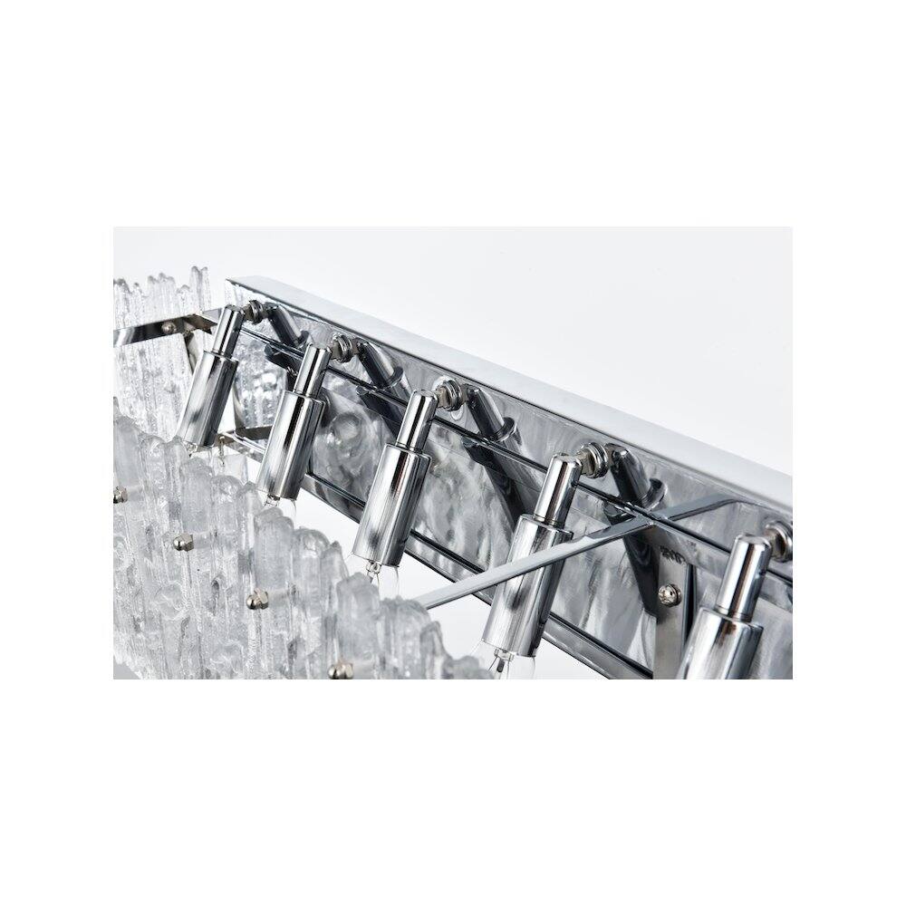 Back. Elegant Lighting - Emilia 34.5 inch Wall Sconce in Chrome - Chrome And Clear.