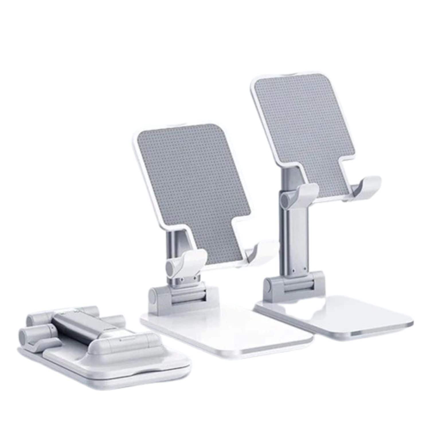 Home Collection - Adjustable Phone and Tablet Desktop Stand – Foldable Desk Holder Mount Cradle for Smartphones - White