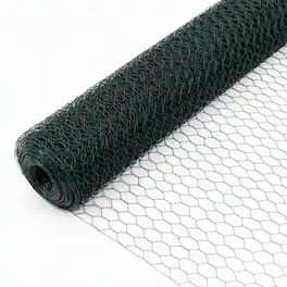 RYHNUYNE - Galvanized Hexagonal Chicken Wire Fencing, Large Size Green PVC-Coated Poultry Netting, Rust-Resistant Garden Fence