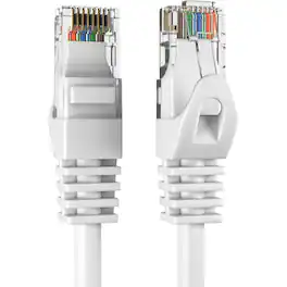 Cables Direct Online - Cat5e Ethernet Cable 100ft, 350MHz UTP LAN Network Patch Cord for PC Modem Router TV Printer Console - White