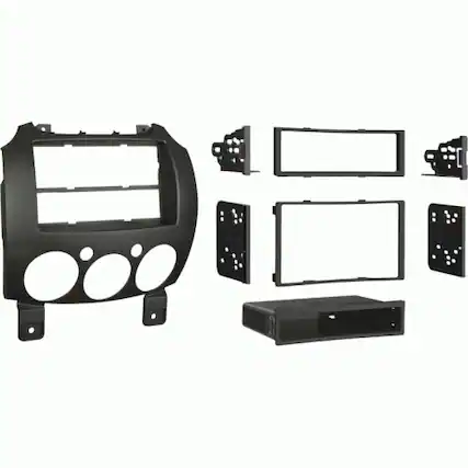 Front. Metra - Dash Kit for Select 2011-2014 Mazda 2 DIN DDIN - Matte Black.
