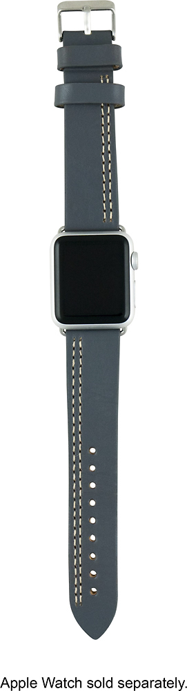 Best Buy: iGearUSA Leather Watch Strap for Apple Watch ® Smoke/Slate ...