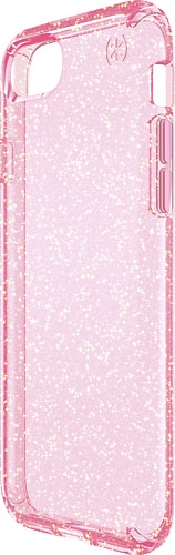 Speck - Presidio clear+glitter Case for Apple® iPhone® 7 - Rose pink with gold glitter-Front_Standard 