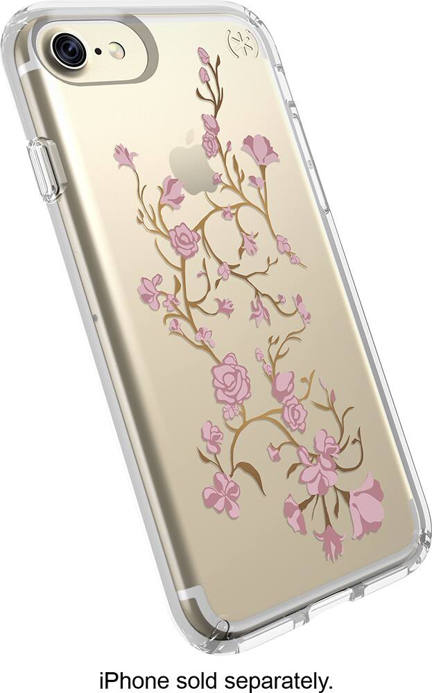 Alt View Zoom 13. Speck - Presidio CLEAR + PRINT Case for Apple® iPhone® 7 - Clear/Goldenblossoms pink.