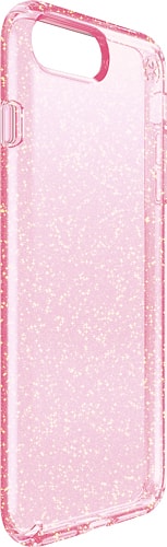 Speck - Presidio clear+glitter Case for Apple® iPhone® 7 Plus - Rose pink with gold glitter - Angle