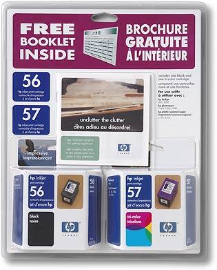 Front Standard. Hewlett-Packard - 56 and 57 Inkjet Cartridge Double-Pack - Multicolor, Black.
