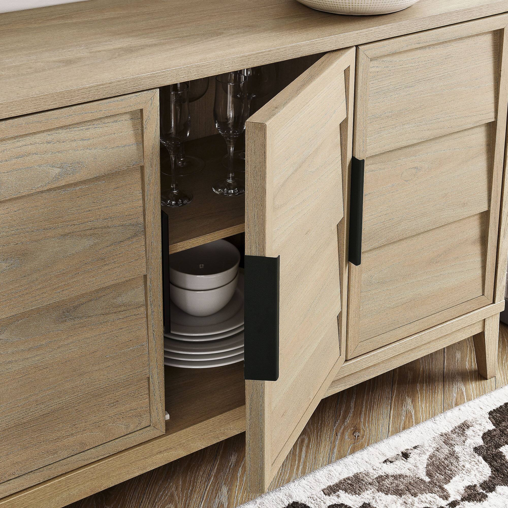Alt View 2. Modway - Sinya 4-Door Sideboard by Modway - Light Oak.