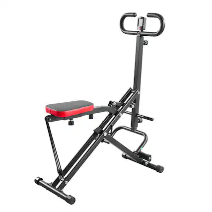 Front. HTUTWOO - Squat Machine - Deep Squat Rowing Machine, Foldable Glute Trainer with 3 Resistance Bands, Glutes Leg Workout, Black - Black.