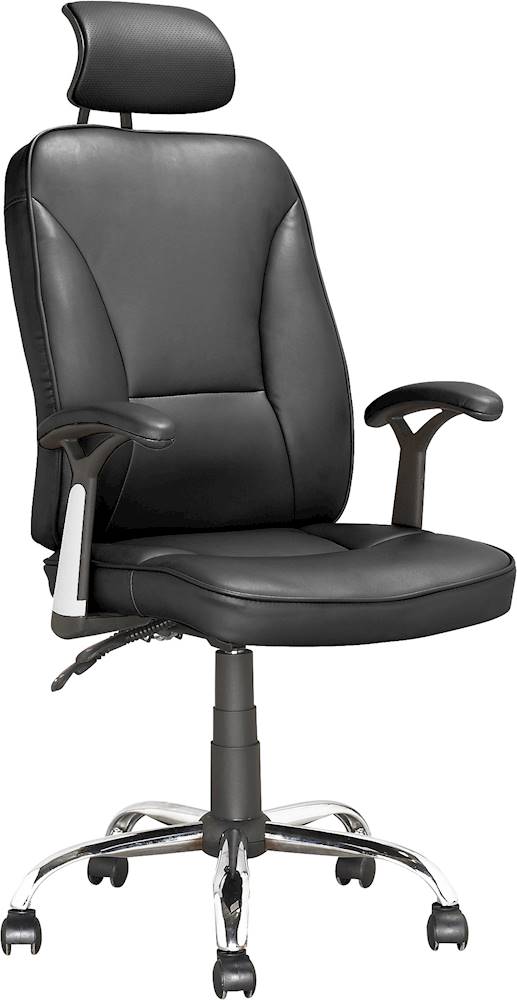 Angle View: CorLiving - Workspace 5-Pointed Star Foam Leatherette Chair - Black