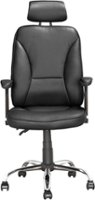 CorLiving - Workspace 5-Pointed Star Foam Leatherette Chair - Black - Front_Zoom