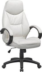 CorLiving - Workspace 5-Pointed Star Foam Leatherette Chair - White - Angle_Zoom