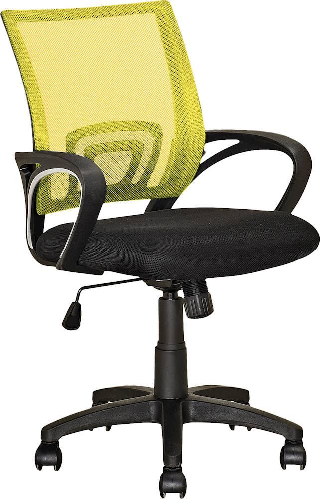 Left. OSP Home Furnishings - Workspace 5-Pointed Star Mesh Linen Fabric Chair - Black.