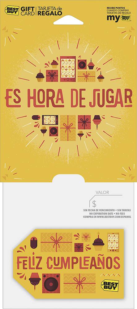Front. Best Buy® - $200 Birthday Spanish Es Hora De Jugar Gift Card.