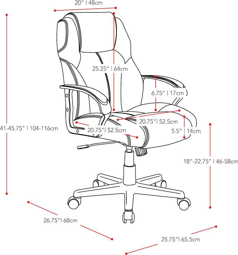 Alt View 12. CorLiving - Workspace 5-Pointed Star Nylon Foam Leatherette Chair - Black.