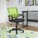 Alt View 12. CorLiving - Workspace 5-Pointed Star Mesh Linen Fabric Chair - Black/Lime Green.